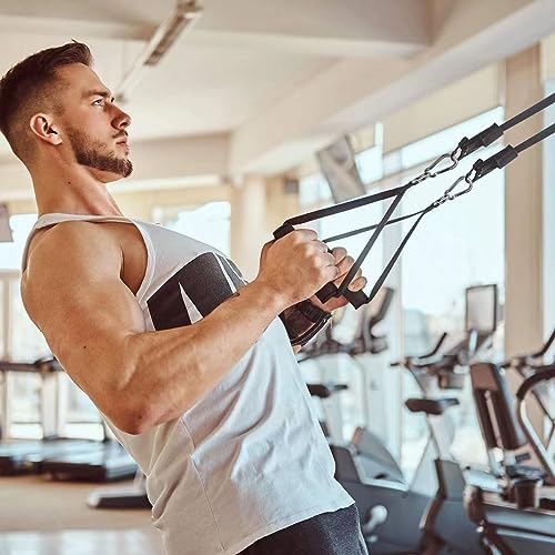 Gym Exercise Handles, Foam Door Anchor，Replacement Handle Attachments for Cable Machine Pulleys, Resistance Band and Strength Trainer, Pull Down Workout Accessories, Home Gym Add On Equipment