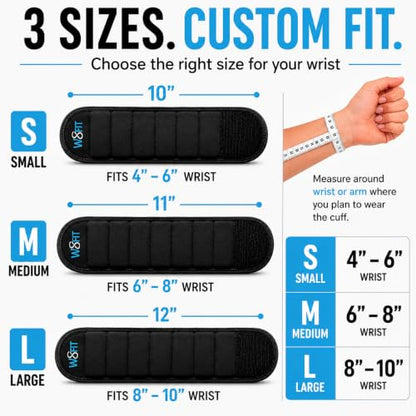 W8FIT Adjustable Wearable Wrist Arm Weights for Walking, Fitness, and Physical Therapy - size: MEDIUM 3 LBS PAIR (1.5 LB each)