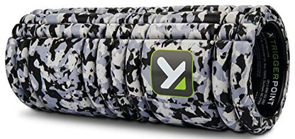 TriggerPoint Grid Foam Roller - Multi-Density Exterior, Rigid Core - Trusted by Therapists and Athletes - Standard Density, Includes Online Instructional Videos, 33cm, Grey Camo