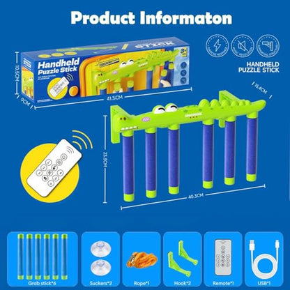 Reflex Drop Sticks Challenge Game Hand Eye Coordination Training Toy Hand Speed Reaction Challenge Game 3 Speeds Adjustable Rechargeable with Remote Control Music&Voice Prompt for Kids Adults