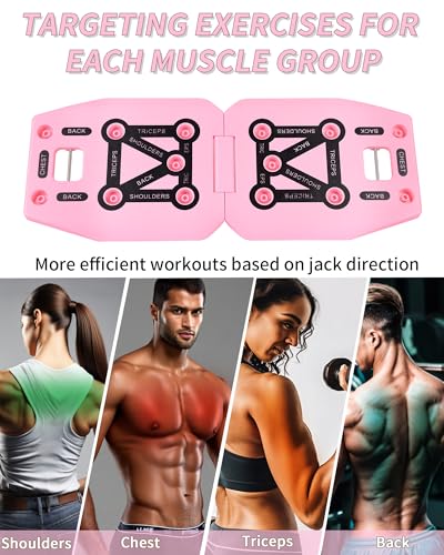 Home Gym Exercise Equipment - Portable Workout System 17 Fitness Accessories 9 in1 Push Up Board Set, Resistance Bands with Pilates Bar Strength Training Abs Shoulders