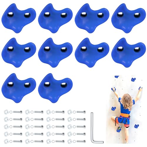 10Pcs Rock Climbing Holds for Kids – Extra Large Blue, Indoor Outdoor - color: Blue, size: 10PCS
