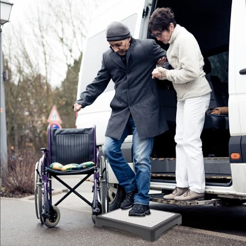 3.7 in Height One Step Stool for Adults Elderly Seniors, Non-Slip Portable Mobility Platform Step Riser for High Beds,Bathroom,Bedroom,Kitchen,Bedside,Kids Support