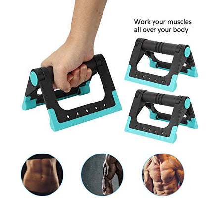 Alvinlite Push-Up Bars, 2PCS Triangular Push-Up Stands Multi-Function Foldable Pushup Handles for Floor, Non-Slip Sturdy Structure Home Workout Equipment for Men & Women