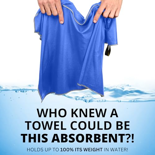 Backpacking Ultralight Quick Dry Microfiber Soft Fast Drying Hand and Face Towel Wash Cloth Camping Yoga Hiking Active Lifestyle (Blue, Medium 16x28) - color: Blue, size: Medium