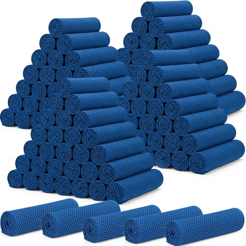 BBTO 100 Pack Cooling Towel - Microfiber Cold Sports Sweat Rags Neck & Face Breathable Ice Chilly Towel for Gym Yoga Golf Workout Beach Accessories