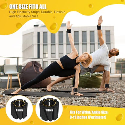 Wrist Ankle Weights Bangles 4lbs for Women, Adjustable Silicone Pilates Weights Bracelet, Heavy Duty Fasteners Wearable Arm & Leg Weights for Yoga, Pilates, Barre, Walking and Gym (Set of 2)