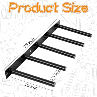 Shimeyao 25" Jump Rope Hooks Wall Mounted, 5 Peg Metal Holder Rack
