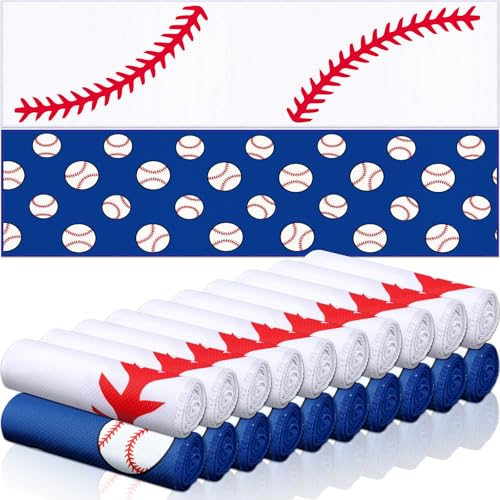 24 Pcs Sports Cooling Towels Baseball Basketball Softball 40 x 12 Inch Breathable Soccer Football Volleyball Microfiber Ice Towel Fast Drying for Sport Party Favors Team Gift(Blue,Baseball)