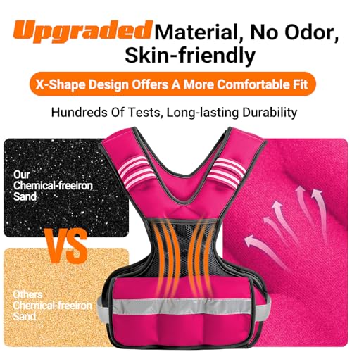 Weighted Vest for Women Adjustable (4-10lb / 6-15lb) Weight Vest for Walking & Running,Weights for Workout Exercise Fitness Gym, Odor-Free Neoprene & Wide Padded Comfort Shoulder Straps & Phone Pocket