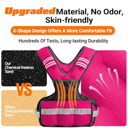 Weighted Vest for Women Adjustable (4-10lb / 6-15lb) Weight Vest for Walking & Running,Weights for Workout Exercise Fitness Gym, Odor-Free Neoprene & Wide Padded Comfort Shoulder Straps & Phone Pocket