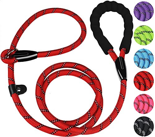Dog Leash, 6 FT Heavy Duty Dog Leashes with Comfortable Padded Handle,Red - color: Red, size: 6 Feet x 1/2 Inch