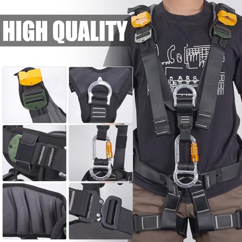 SOB Outdoors Lightweight Hunting Harness, Tree Stand Harness with 360 Degree Rotation, Adjustable Breathable Padded Safety Harness