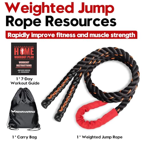 Weighted Jump Rope for Men and Women, 3lb 4lb 5lb Adult Heavy Skipping Rope, Jumprope for Fitness,Workout Equipment, Fitness Equipment for Home Gym Exercise,Improve Strength and Building Muscle