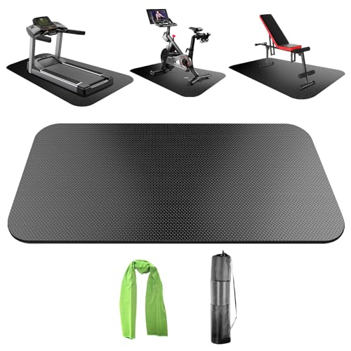 Bike Mat,Treadmill Mat,Compatible for Elliptical,Exercise Bikes, Stationary Cycles,Spin Bike,Under Exercise Bike Trainer Pad for Indoor Stationary Gym Fitness Equipment Hardwood Floor Protector - size: 47.3" x 23.6"