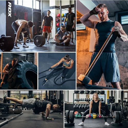 RDX Weight Lifting Gloves Gym Fitness Workout, Anti Slip Padded Full Palm Protection, Ultra Ventilated, Bodybuilding Strength Training HIIT WOD Exercise, Half Finger Men Women Cycling Rowing Climbing - color: Red, size: Large