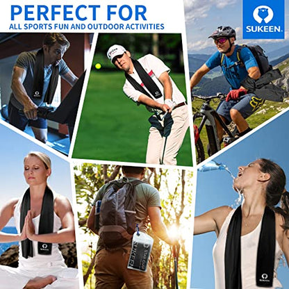 Sukeen [4 Pack Cooling Towel (40"x12"), Soft Breathable Chilly Microfiber Towel for Yoga,Sport,Running,Gym,Workout,Camping,Fitness,Workout & More Activities