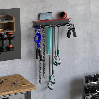 J JACKCUBE DESIGN Gym Rack Organizer with 8 Steel Hooks