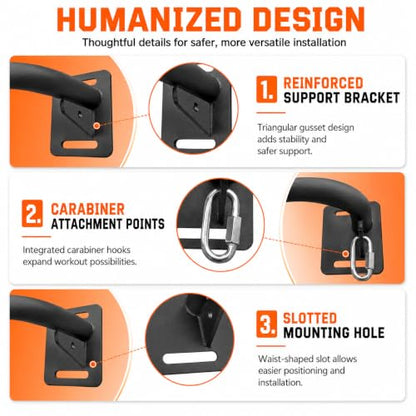 Wall Mounted Pull Up Bar - Heavy Duty Chin Up Bar, Pull-Up Bar for Garage, Joist, Wall Mount - Multifunctional Fitness Bar, Supports up to 600 Lbs - color: Black01