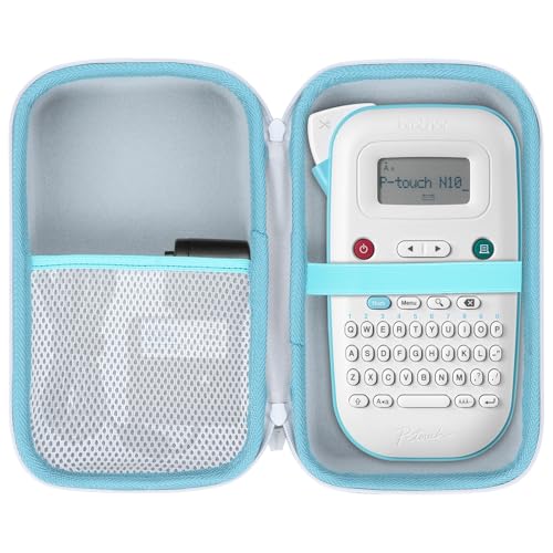 Case Compatible with Brother P-Touch PT-N10 Personal Handheld Label Maker (Case Only) - color: White+Blue Zipper, size: for P-Touch PT-N10