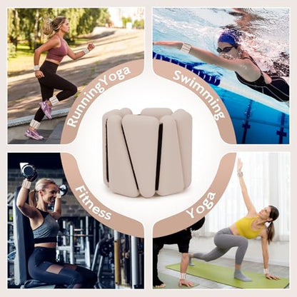 Wrist Weights for Women, Adjustable Ankle Weights Silicone Bracelet Weights Arm Leg Weights for Women Men Ankle Weights for Yoga Running Swimming Pilates Gym Set of 2