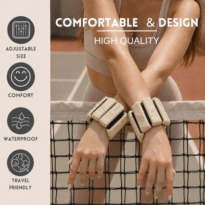 Adjustable Wrist & Ankle Weights for Women & Men – Wearable Weights Set for Walking, Pilates, Yoga, Barre, Running & Home Workouts – Comfortable Silicone Fitness Bands for Strength & Toning