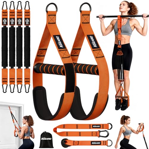 Pull Up Assistance Bands for Women, Heavy Duty Resistance Bands with Handles, Exercise Band with Door Anchor, Workout Band Set for Pull Up Bar, Full Body Sculpting,Muscle Training, Recovery, Home Gym - color: Orange