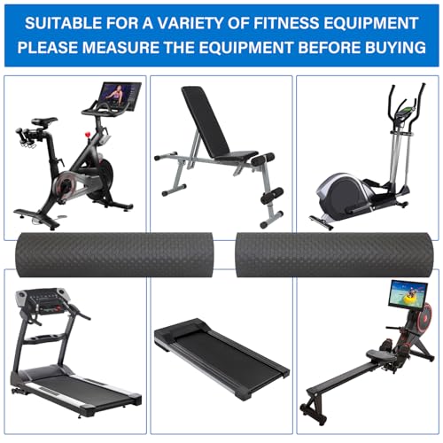 2PCS Fitness Equipment Mats and Floor Protector, Non-Slip Mat Rowing, Rowing Machine Bike Mat for Carpet & Hardwood Floors, Exercise Bike Mats (Two Pieces:36 * 12 inch)