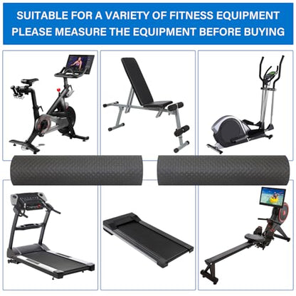 2PCS Fitness Equipment Mats and Floor Protector, Non-Slip Mat Rowing, Rowing Machine Bike Mat for Carpet & Hardwood Floors, Exercise Bike Mats (Two Pieces:36 * 12 inch)