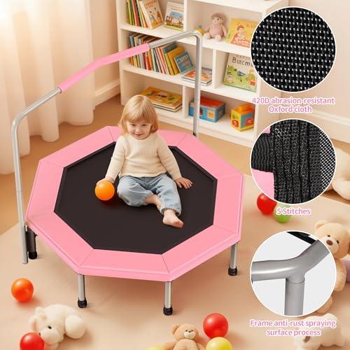 36 Inch Kids Trampoline for Toddlers Ages 1-3,Mini Indoor/Outdoor Trampoline with Gap-Free Spring Design - Safe Bounce Jumping Toy