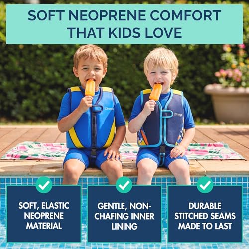 Limmys Swim Vest for Toddlers & Kids - Adjustable Buoyancy Swimming Aid, CE Safety Certified, Award-Winning Parent-Approved Design, Soft Neoprene Comfort, Secure Durable Design, Carry Bag Included
