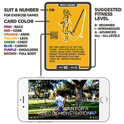 Stack 52 Suspension Exercise Cards Compatible with All Suspension Trainers. Suspended Bodyweight Resistance Workout Game. Video Instructions Included. Fun Home Fitness Program.(Mega Pack) - color: 122 Card Mega Pack