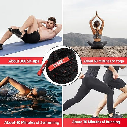GSE Games & Sports Expert Gym Battle Rope, Heavy-Duty Workout Ropes for Indoor & Outdoor Workout, Exercise Rope for Strength Training - 30,40,50 Feet Lengths Available