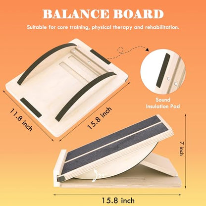 Professional Slant Board, Adjustable Incline Board and Calf Stretcher, Slant Board for Calf Stretching, Calf Stretch Board - color: 2-in-1 Slant Board & Balance Board