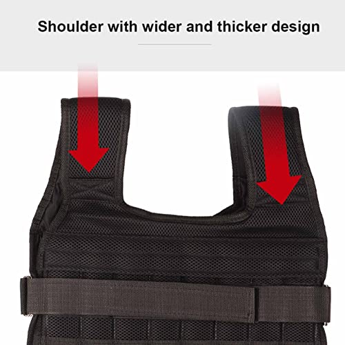 Adjustable Weighted Vest, 15kg Capacity Breathable Workout Vest Fitness Strength Training Jacket with 32 Pockets for Men Women