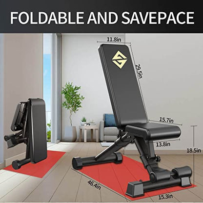 Adjustable Weight Bench, Exercise Dumbbells Bench for Full Body Workout,Foldable Workout Bench for Home Gym