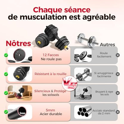 FEIERDUN Adjustable Dumbbells Set, 48/68/88lbs Free Weight Set with 4 Modes, Used as Barbell, Kettlebells, Push up Stand, Fitness Exercises for Home Gym Suitable Men/Women - style: 48 lbs (24 lbs each)