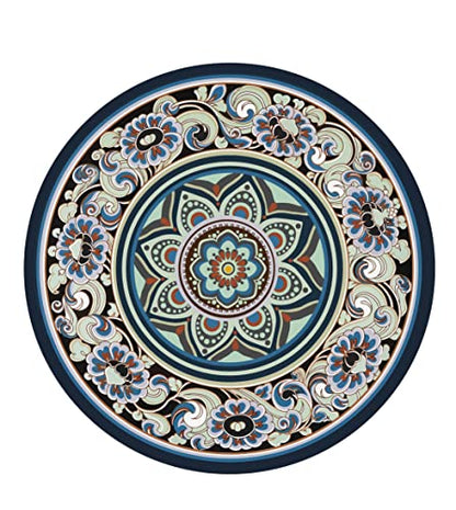 Knsbk Large Round Yoga Mat 4.6'X3.5mm for Exercise Premium Extra Thick, Ultra Comfortable, Non Slip, Meditation Mat