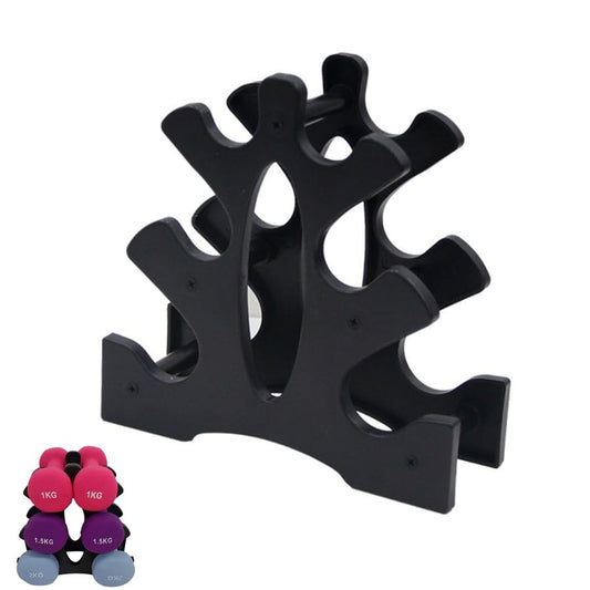 Neoprene Dumbbell Rack Hand Weights Bracket Display Storage Stand Organizer Lightweight Plastic Assemble 6 Position Holder for Hand Weight Dumbbells 1LB-15LBS Gym Fitness