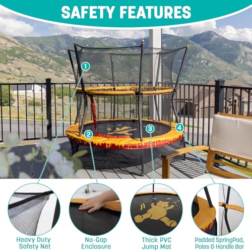 Skywalker Trampolines 60" No-Spring Design Mini Trampoline for Kids and Toddlers with Enclosure Net - color: Red
