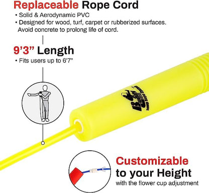 Buddy Lee Magic Speed Pro Fitness Jump Rope - | Ergonomically Designed Long Handles| Flower Cup Adjustment System| Endorsed by Jump Rope Champions | A Perfect Choice For Kids & Adults