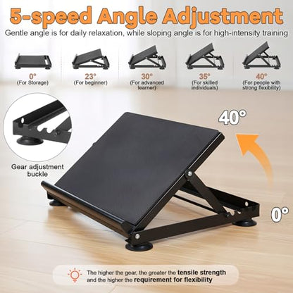 Steel Slant Board Calf Stretcher, 5-Level Adjustable Incline Board Squat Wedge Achilles Ankle Stretcher Non-Slip Surface for Squat, Fitness, Physical Therapy,600 Lbs