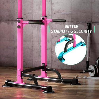 SogesPower Power Tower Dip Station Pull Up Bar for Home Gym Adjustable Height Strength Training Workout Equipment,Pull Up Bar Station