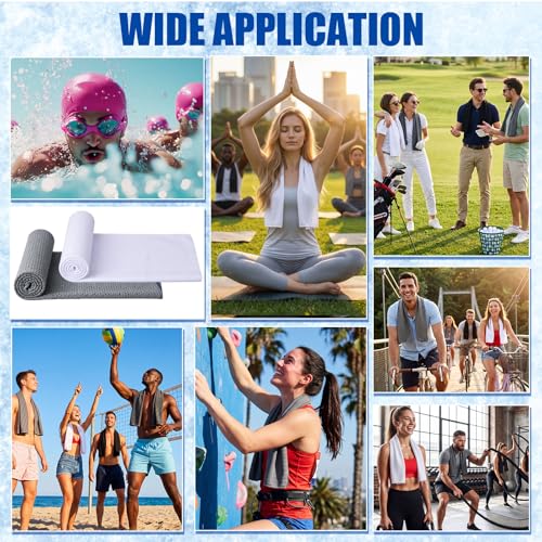 50 Pcs Cooling Towel 40 x 12 Inch Microfiber Workout Towels Breathable Chilly Towel Ice Cool Cold Towels Bulk Fast Drying Absorbent Sweat Rag for Neck Yoga Sports Golf Gym