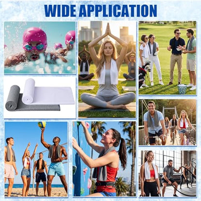 50 Pcs Cooling Towel 40 x 12 Inch Microfiber Workout Towels Breathable Chilly Towel Ice Cool Cold Towels Bulk Fast Drying Absorbent Sweat Rag for Neck Yoga Sports Golf Gym
