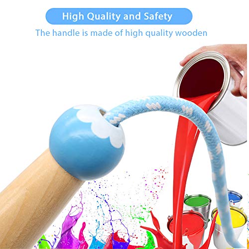 Jump Rope Kids, 7ft Adjustable Cotton Skipping Rope with Wooden Handle for Boys and Girls Fitness Outdoor Exercise - style: Blue