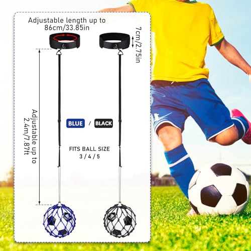Football Kick Trainer, Soccer Return Trainer Net Fits Ball Size 3, 4, 5, Hands-Free Soccer Kick Throw Training Aid