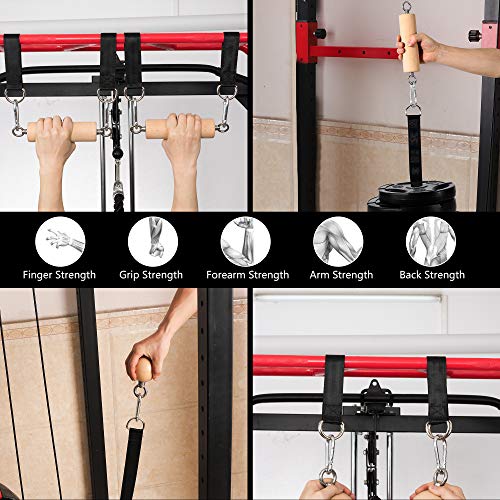 Wooden Pull Up Grips and Balls, Atomic Rock Climbing Holds Training Set,Grip Strength Trainer,Ninja Warrior Obstacle Course Handles and Rope.Suit(L/XL Ball(L/XL) - color: Suit L