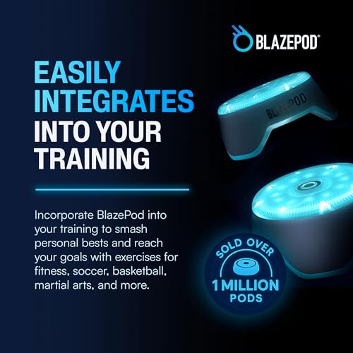BlazePod Soccer Reaction Training Kit – 4 Smart Light Pods for Speed, Ball Control & Game IQ – Football Reflex Training for Players & Coaches – App Access Included