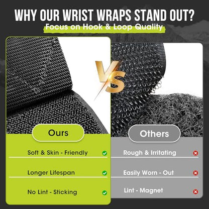 WSAKOUE Weightlifting Wrist Wraps - 18" Professional Wrist Support with Heavy-Duty Thumb Loop for Powerlifting, Bench Press & Strength Training- Adjustable Gym Wrist Straps for Men & Women - color: Green